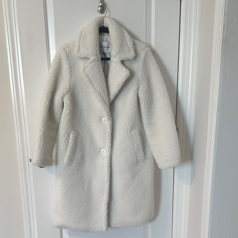 Stand Studio Cream Teddy Coat